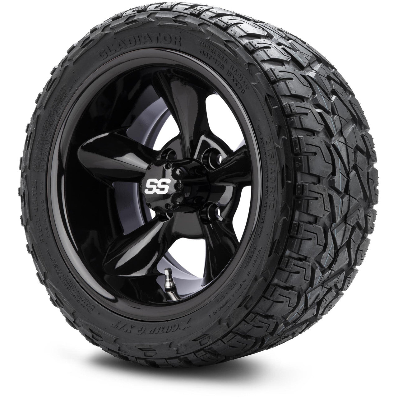 MODZ® 12" Godfather Glossy Black - LowPro Tires and Wheels Combo