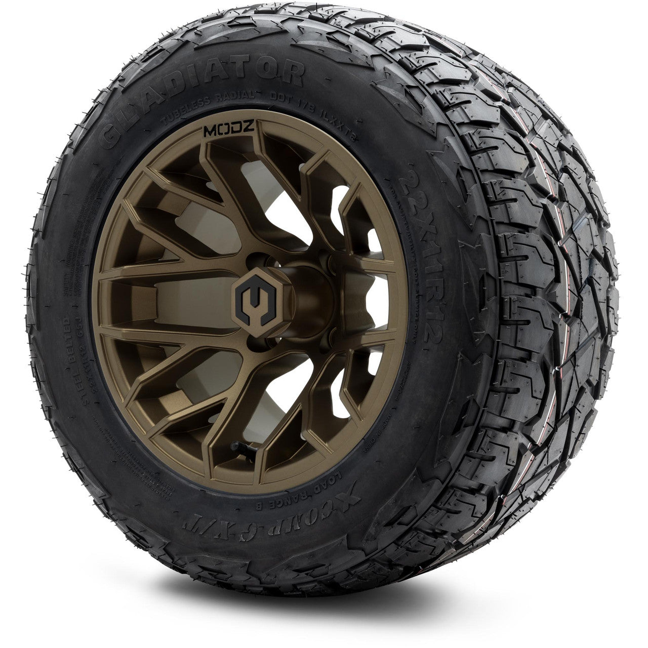 MODZ® 12" Matrix Matte Bronze - Lifted Tires and Wheels Combo