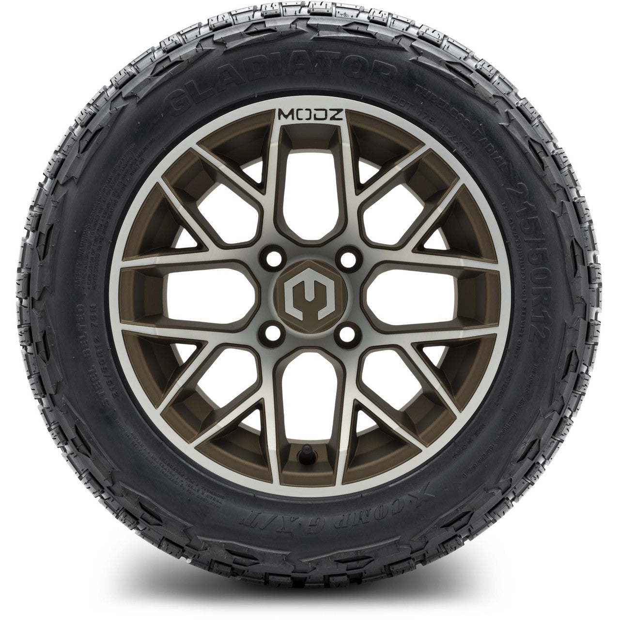 MODZ® 12" Matrix Machined Bronze - Lifted Tires and Wheels Combo