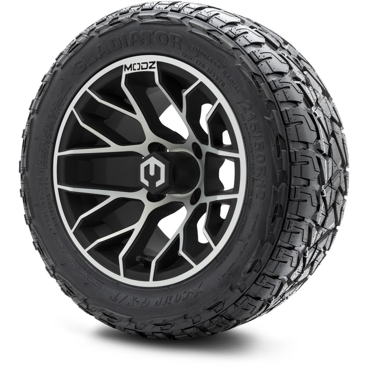 MODZ® 12" Matrix Machined Matte Black - Lifted Tires and Wheels Combo