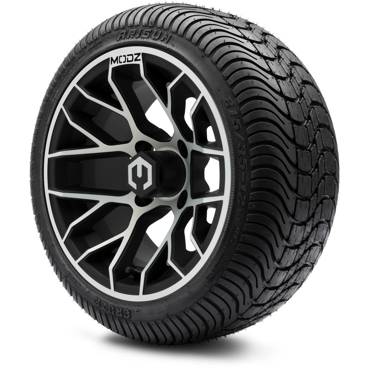MODZ® 12" Matrix Machined Matte Black - LowPro Tires and Wheels Combo