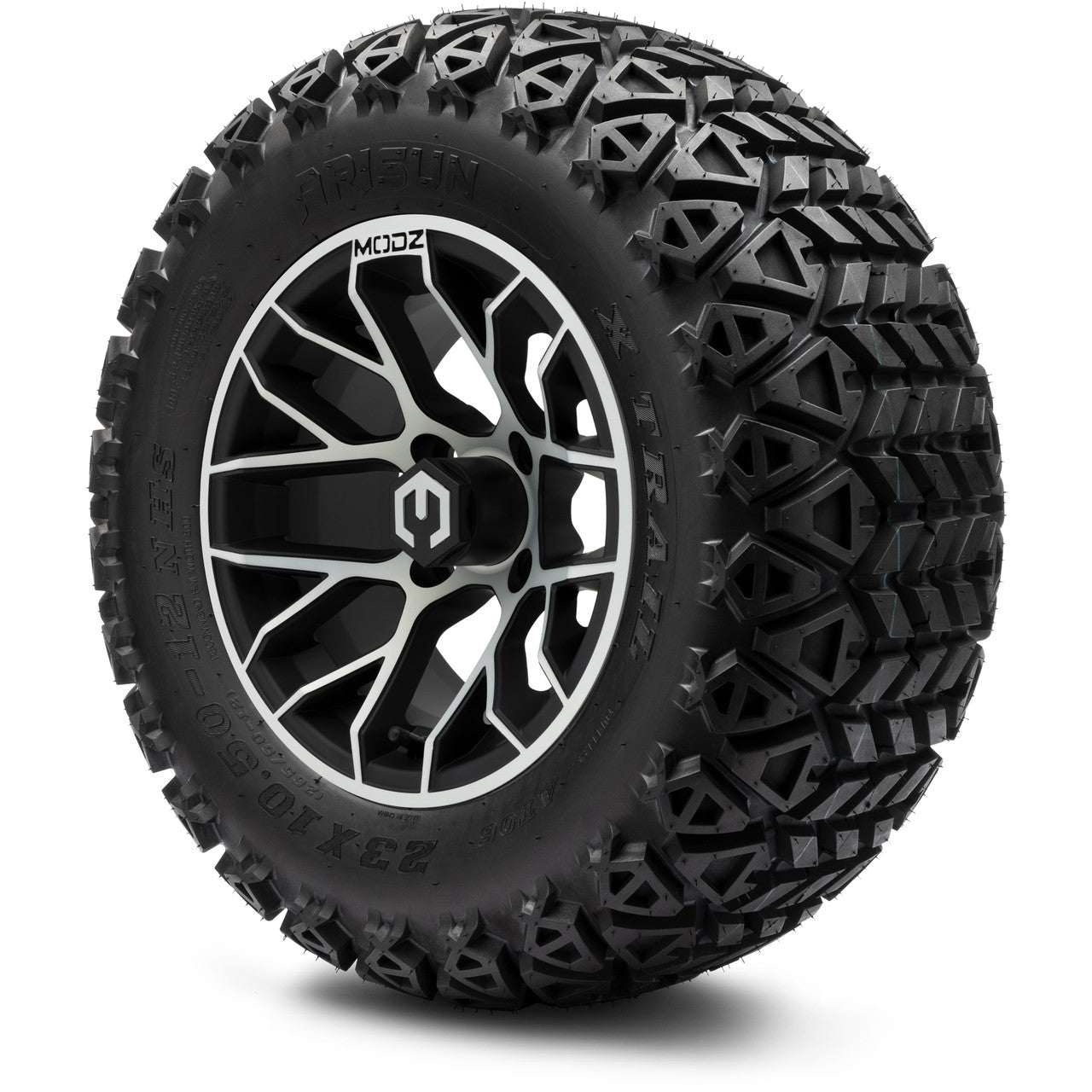 MODZ® 12" Matrix Machined Matte Black - Lifted Tires and Wheels Combo