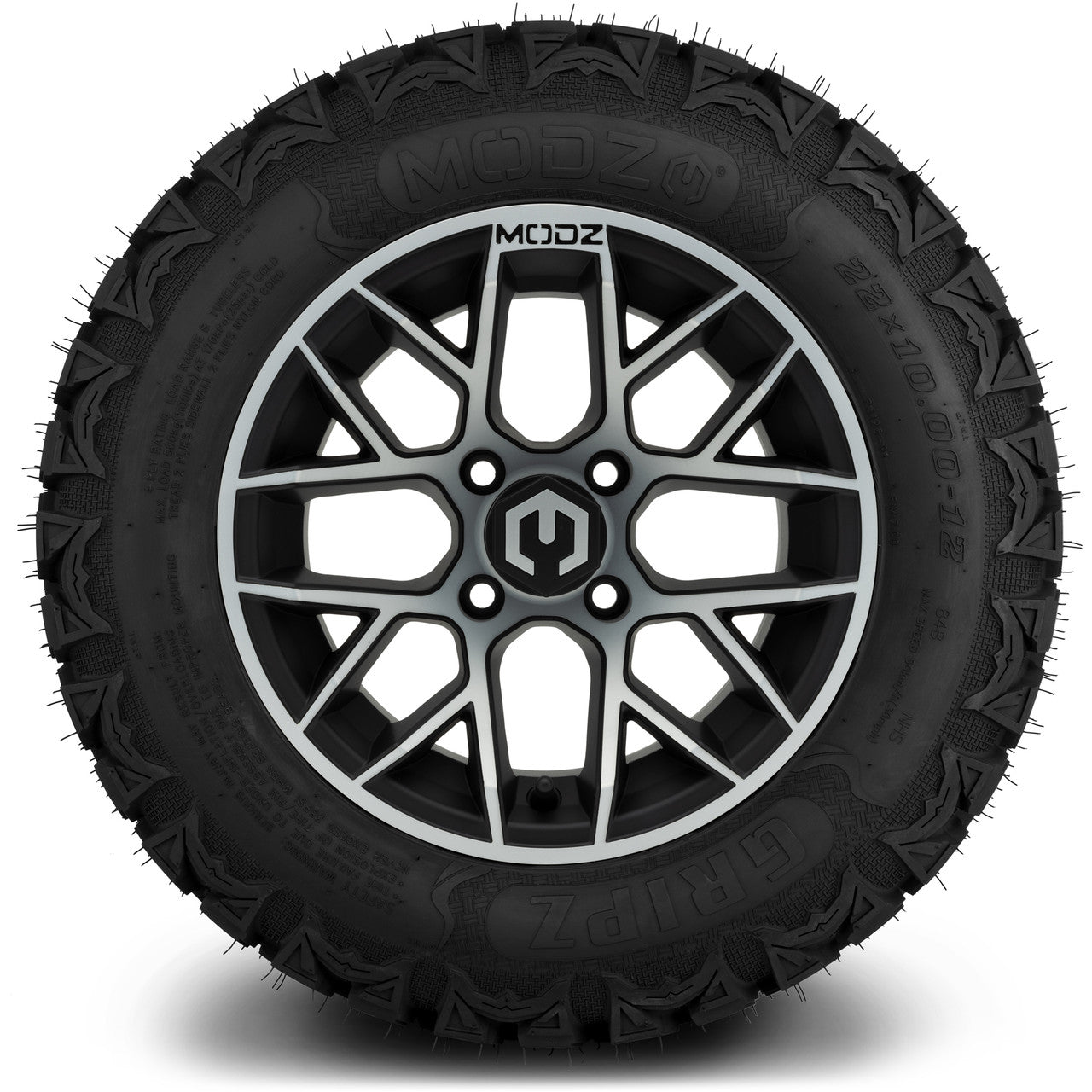MODZ® 12" Matrix Machined Matte Black - Lifted Tires and Wheels Combo