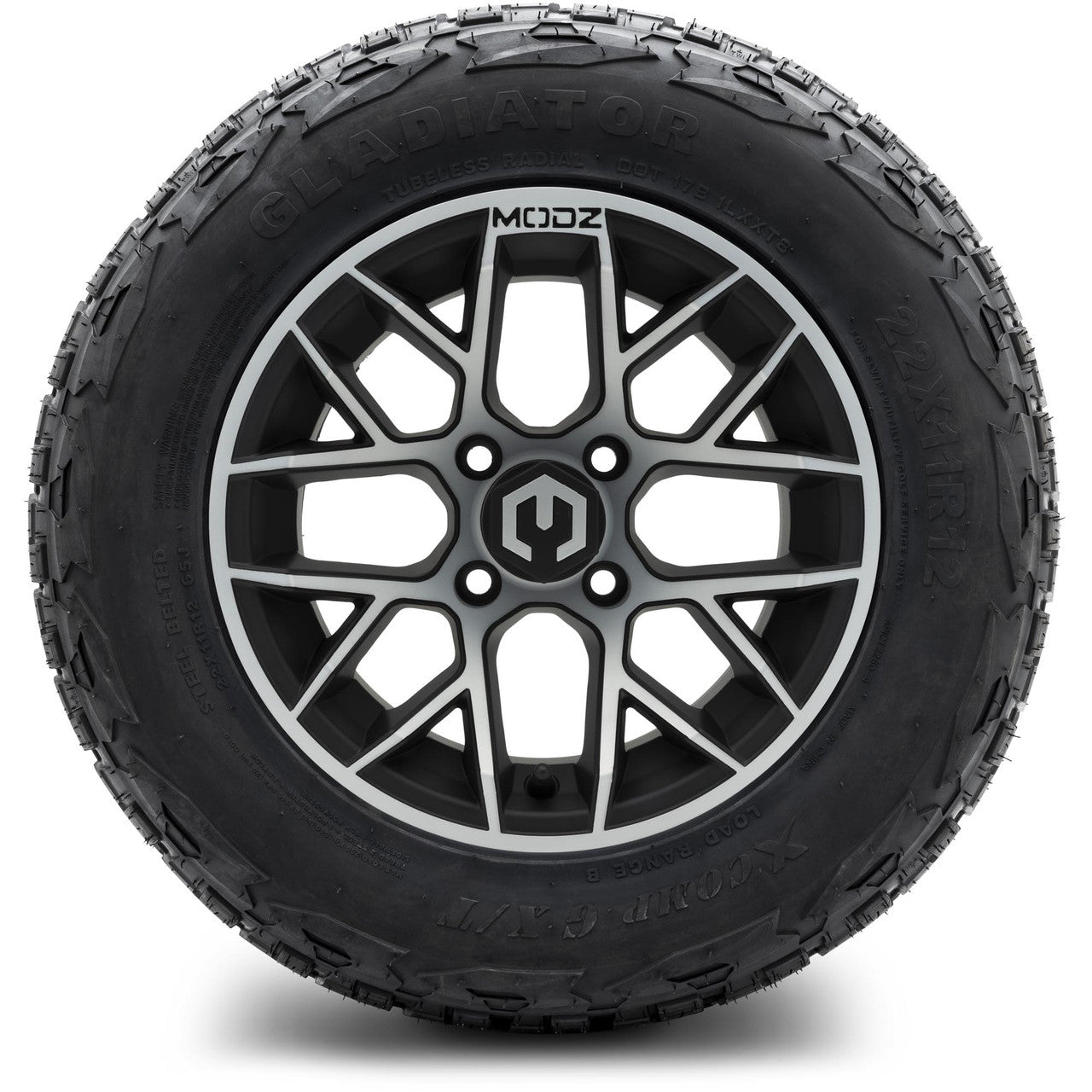 MODZ® 12" Matrix Machined Matte Black - Lifted Tires and Wheels Combo