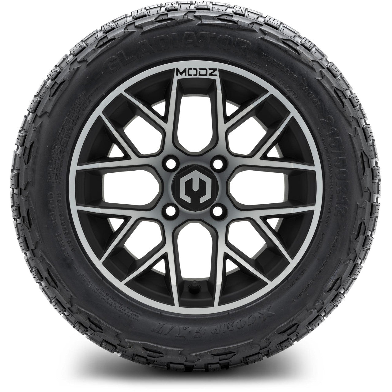 MODZ® 12" Matrix Machined Matte Black - Lifted Tires and Wheels Combo