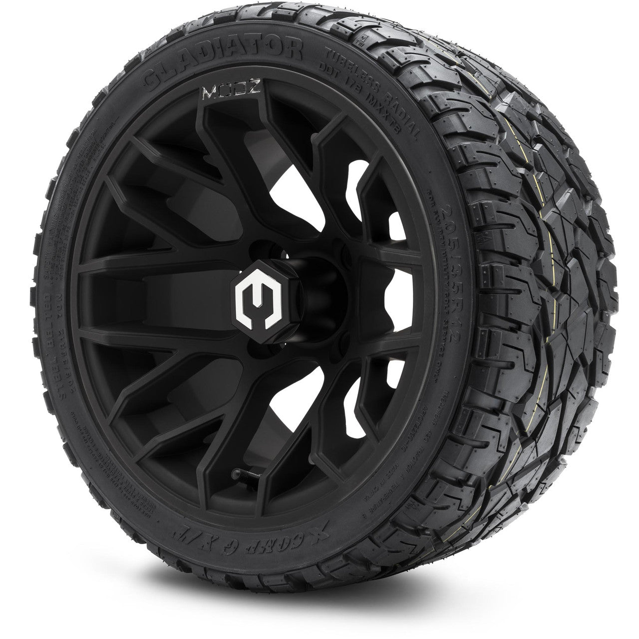 MODZ® 12" Matrix Matte Black - LowPro Tires and Wheels Combo