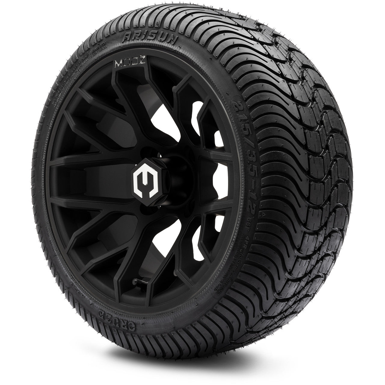 MODZ® 12" Matrix Matte Black - LowPro Tires and Wheels Combo