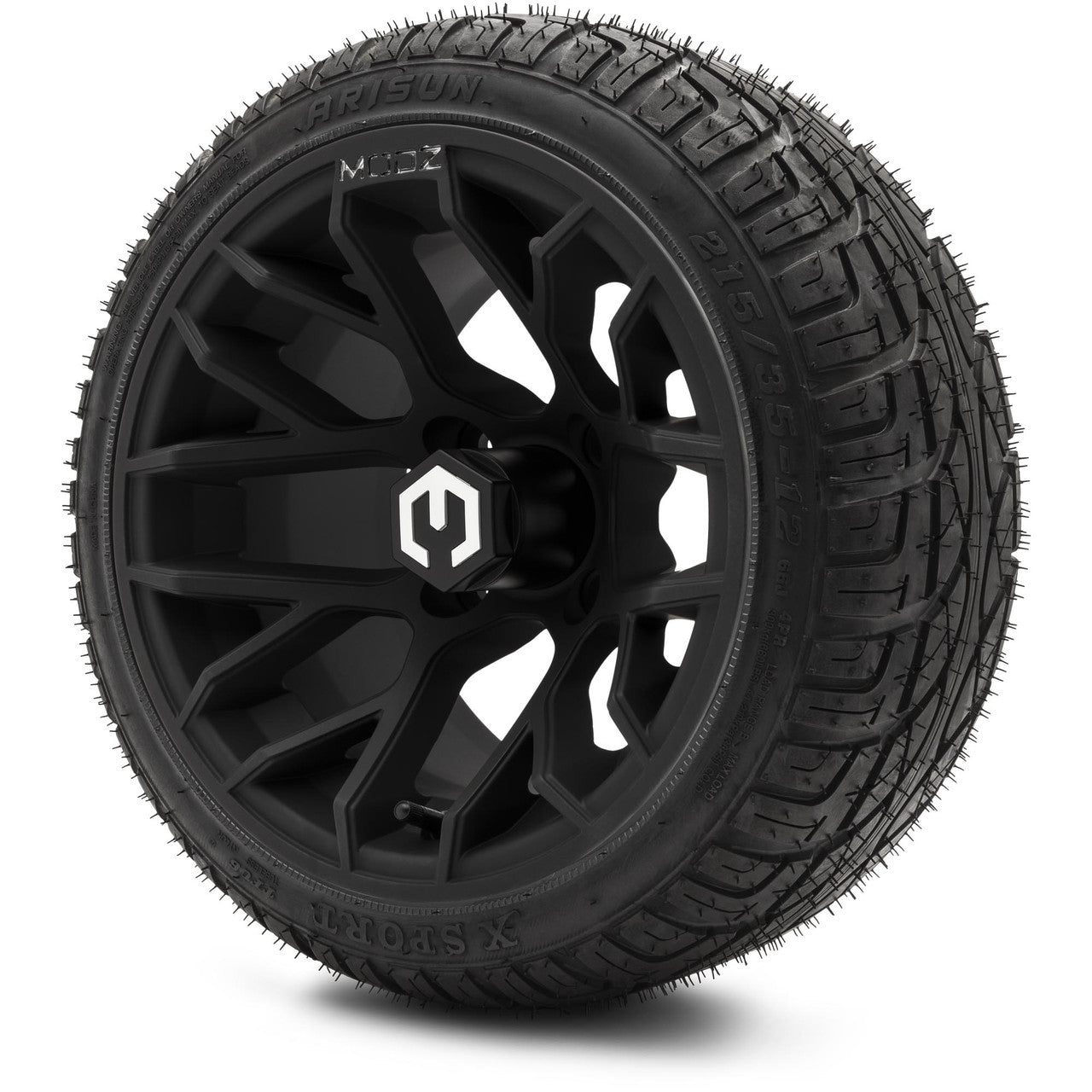 MODZ® 12" Matrix Matte Black - LowPro Tires and Wheels Combo