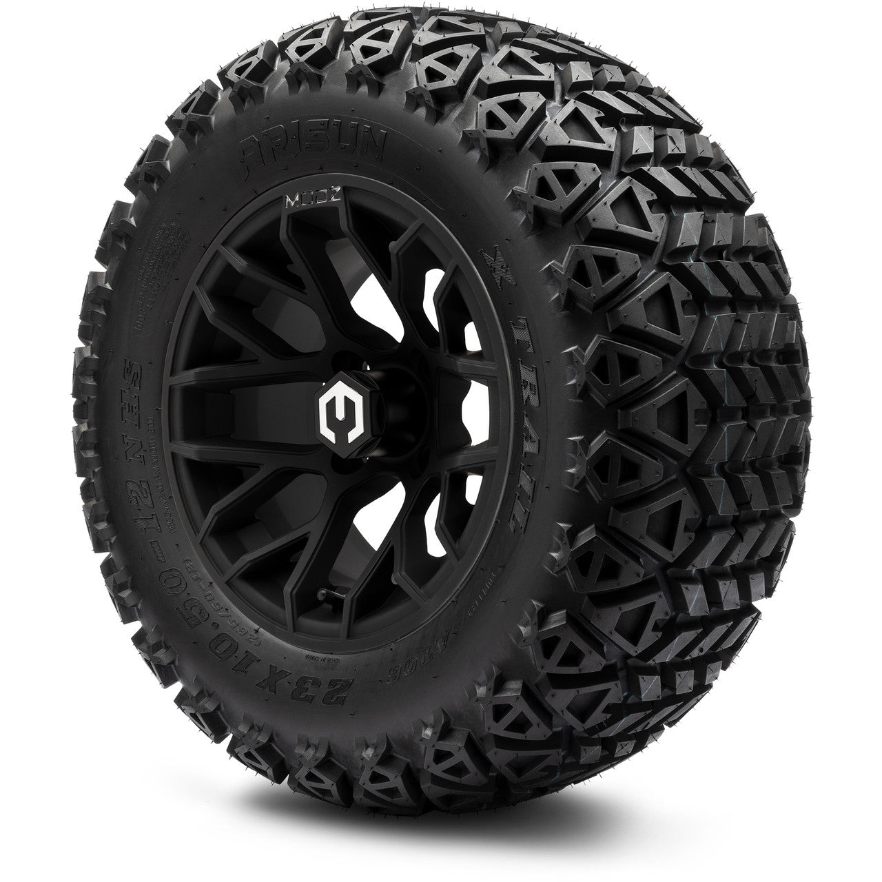 MODZ® 12" Matrix Matte Black - Lifted Tires and Wheels Combo