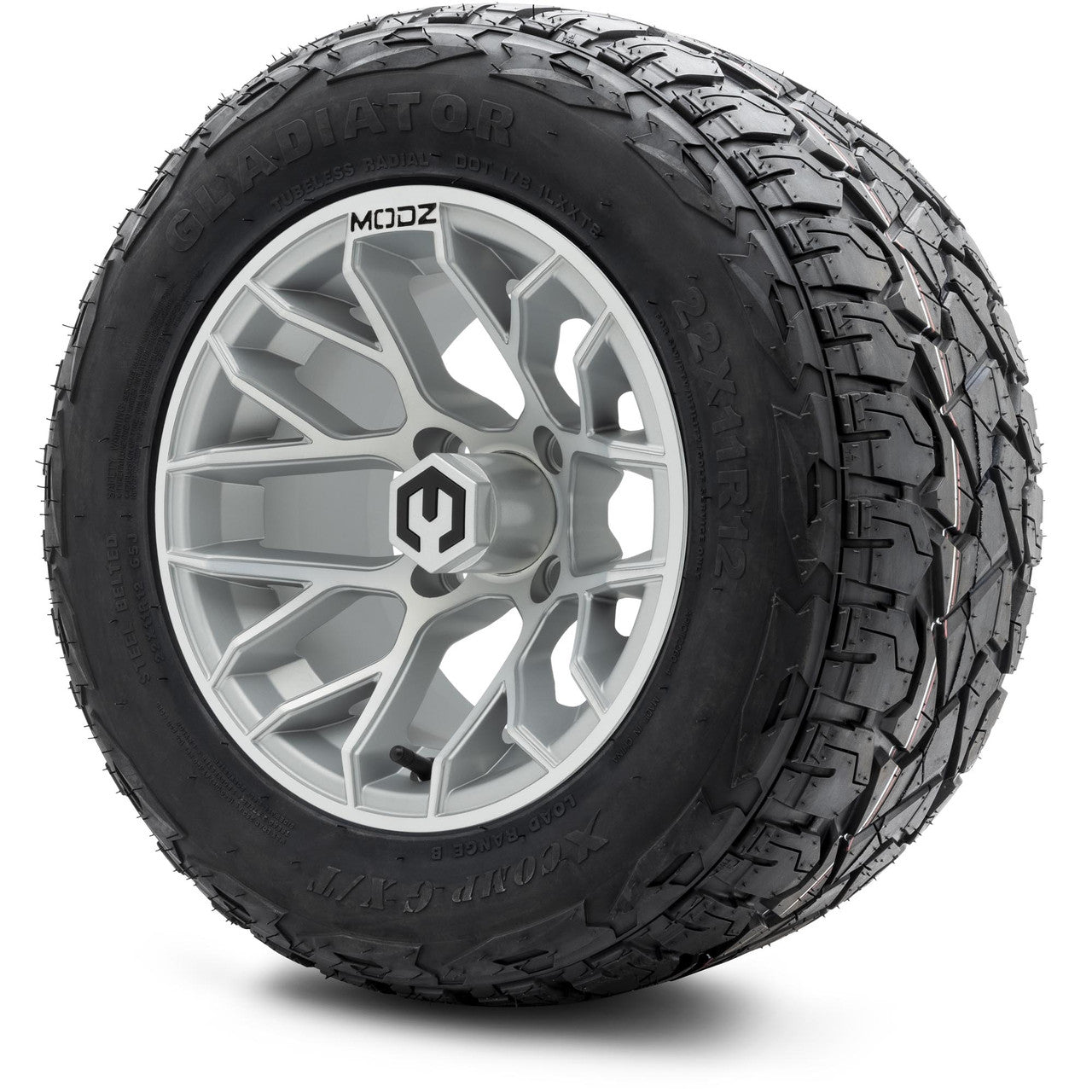 MODZ® 12" Matrix Silver - Lifted Tires and Wheels Combo