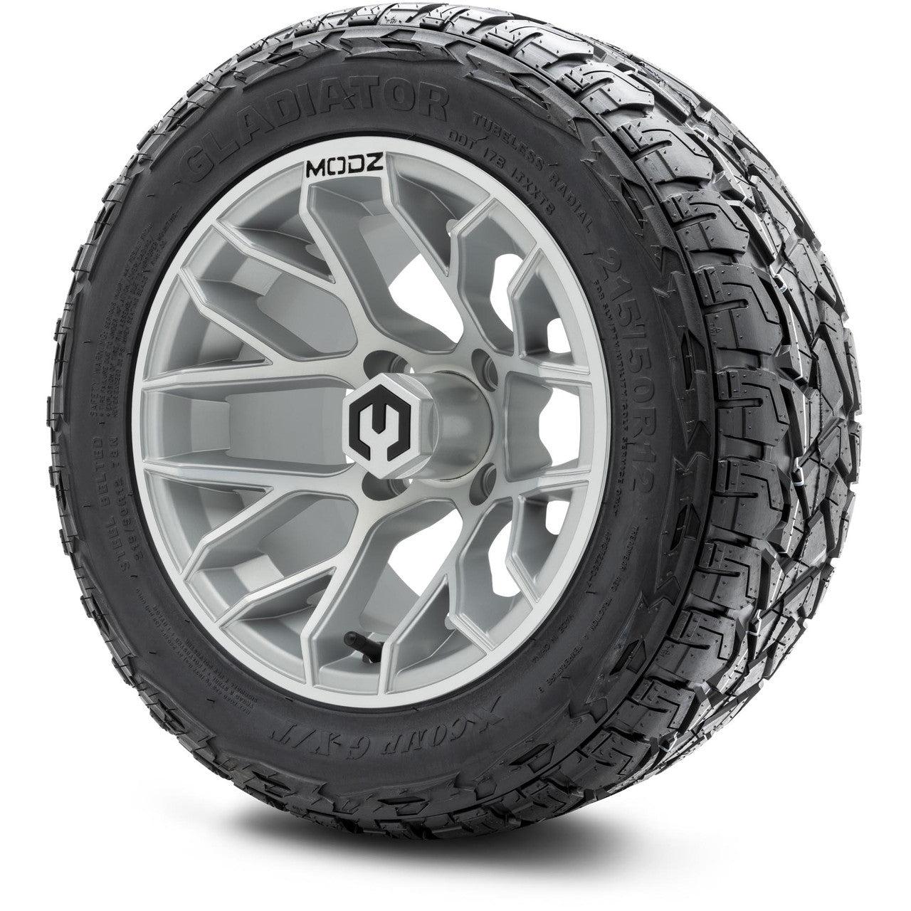MODZ® 12" Matrix Silver - Lifted Tires and Wheels Combo