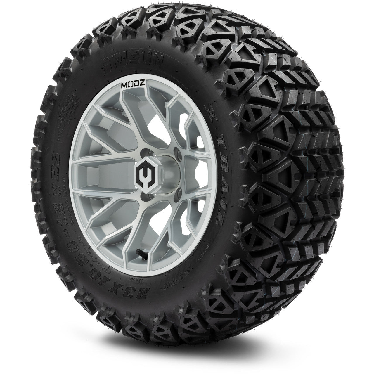 MODZ® 12" Matrix Silver - Lifted Tires and Wheels Combo