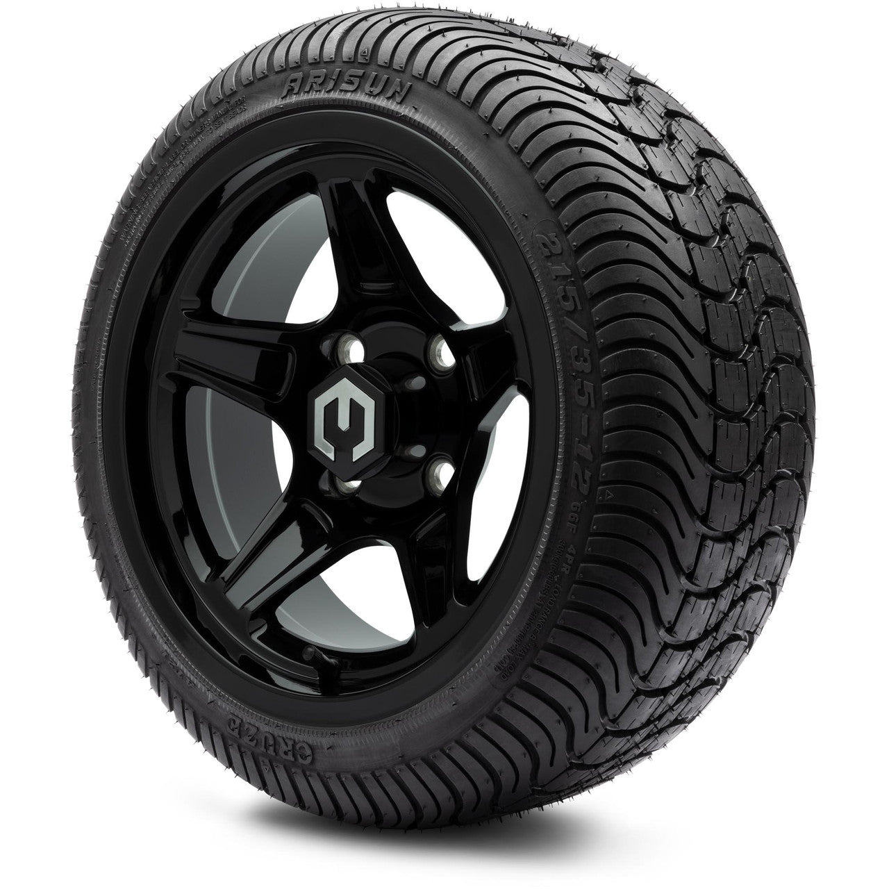 MODZ® 12" Drift Glossy Black - LowPro Tires and Wheels Combo