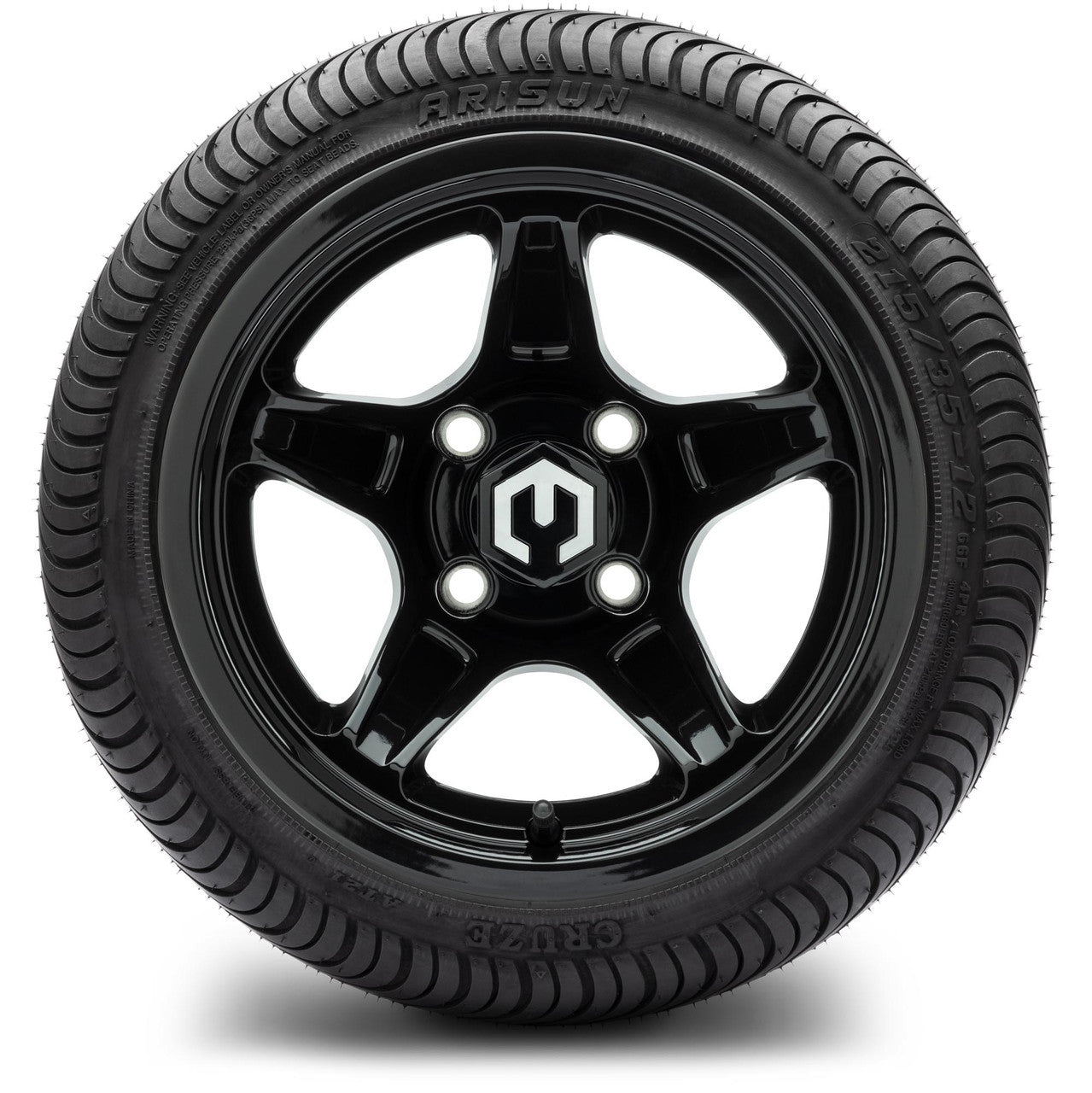 MODZ® 12" Drift Glossy Black - LowPro Tires and Wheels Combo