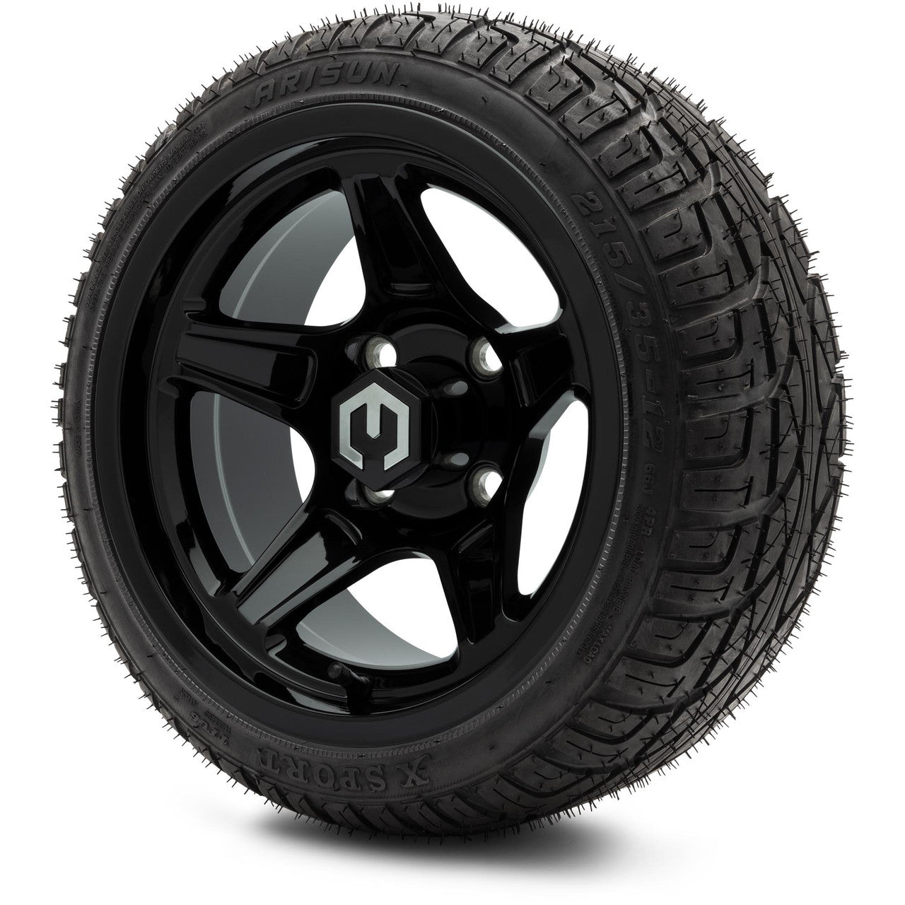 MODZ® 12" Drift Glossy Black - LowPro Tires and Wheels Combo