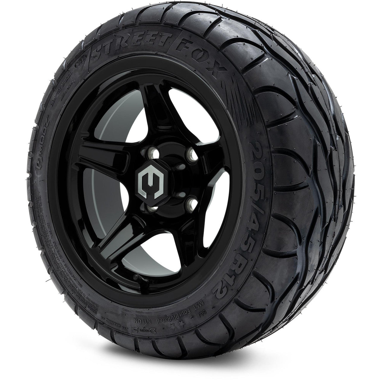 MODZ® 12" Drift Glossy Black - LowPro Tires and Wheels Combo