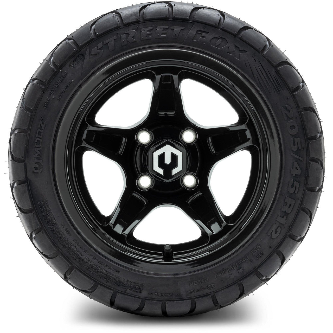 MODZ® 12" Drift Glossy Black - LowPro Tires and Wheels Combo