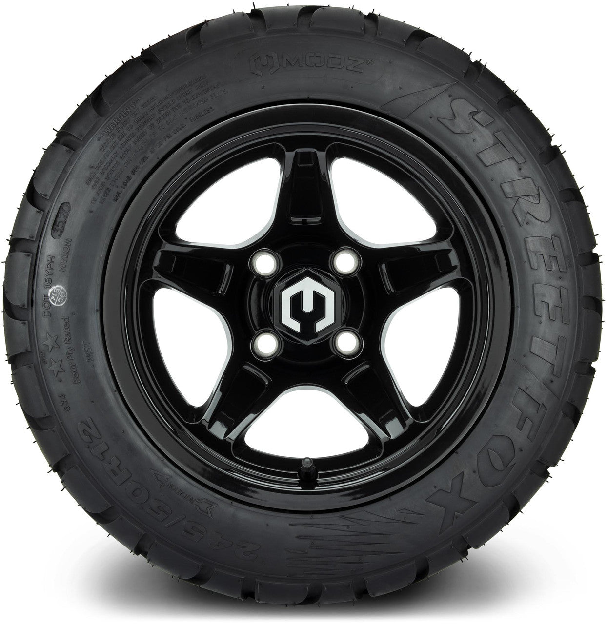 MODZ® 12" Drift Glossy Black - LowPro Tires and Wheels Combo