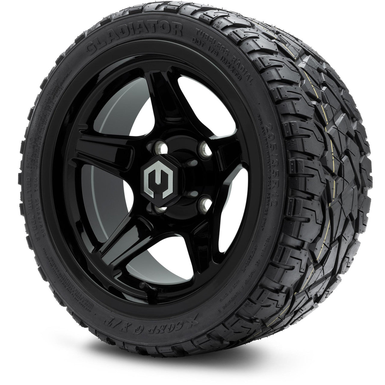 MODZ® 12" Drift Glossy Black - LowPro Tires and Wheels Combo