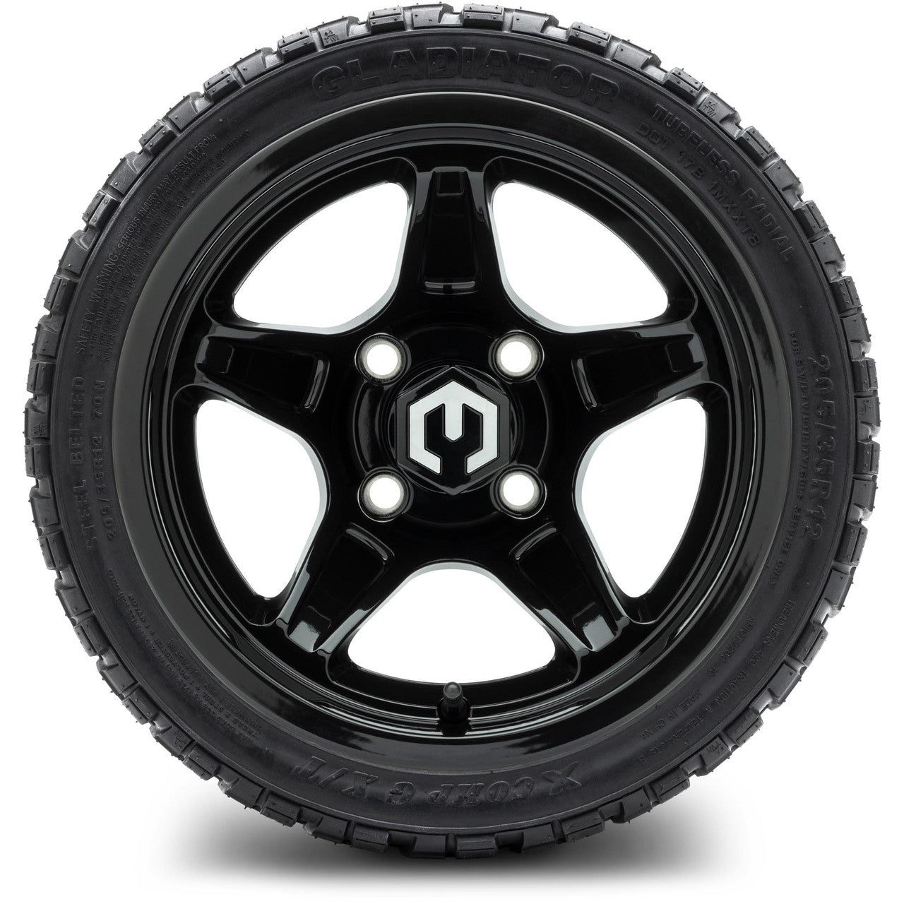 MODZ® 12" Drift Glossy Black - LowPro Tires and Wheels Combo