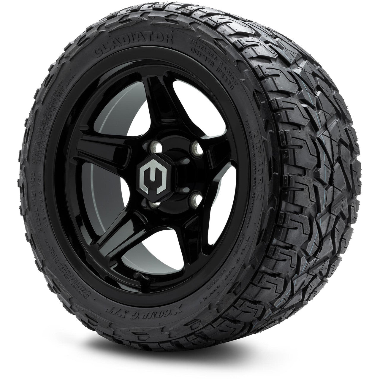 MODZ® 12" Drift Glossy Black - LowPro Tires and Wheels Combo