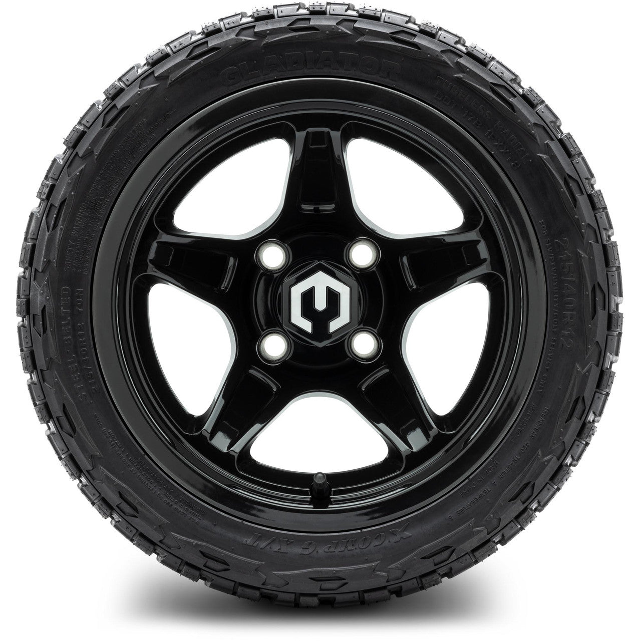 MODZ® 12" Drift Glossy Black - LowPro Tires and Wheels Combo