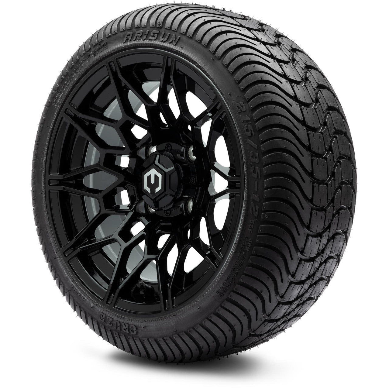 MODZ® 12" Galaxy Glossy Black - LowPro Tires and Wheels Combo