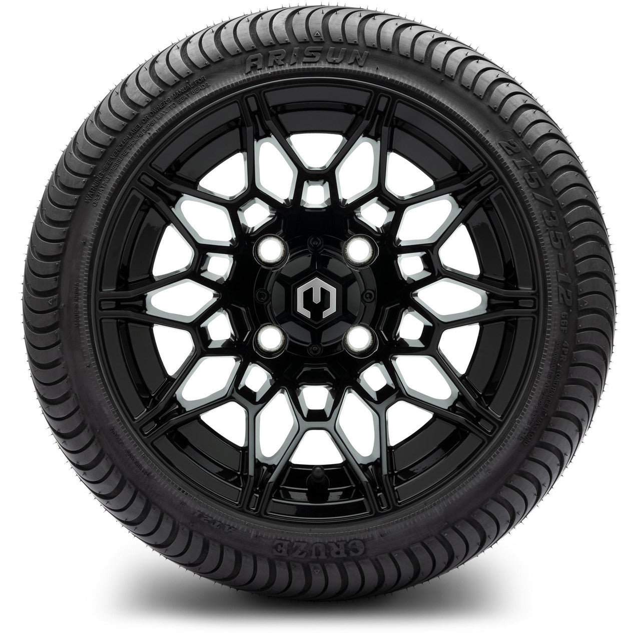 MODZ® 12" Galaxy Glossy Black - LowPro Tires and Wheels Combo