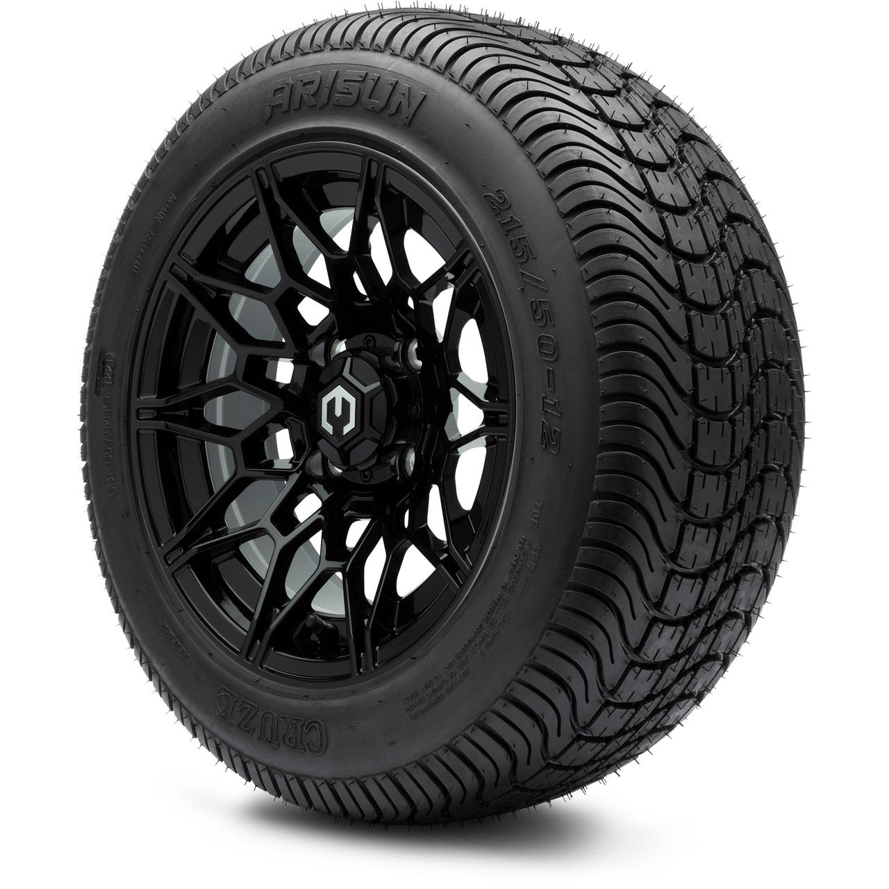 MODZ® 12" Galaxy Glossy Black - LowPro Tires and Wheels Combo