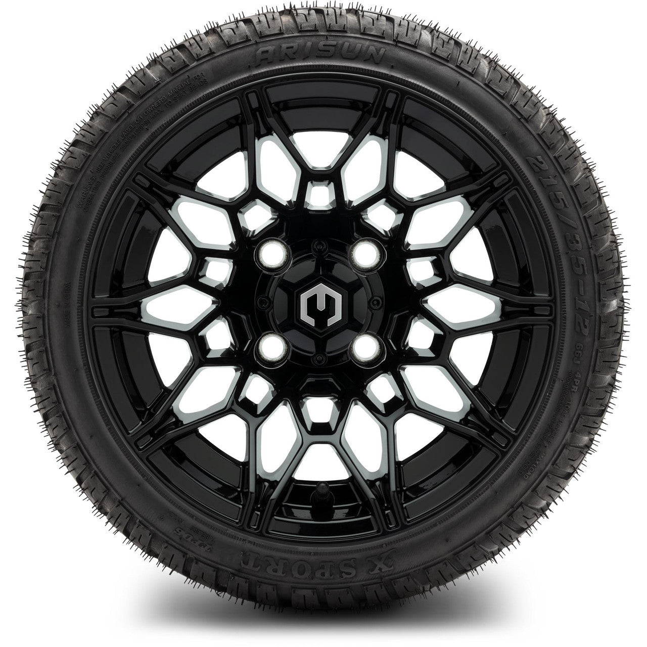MODZ® 12" Galaxy Glossy Black - LowPro Tires and Wheels Combo