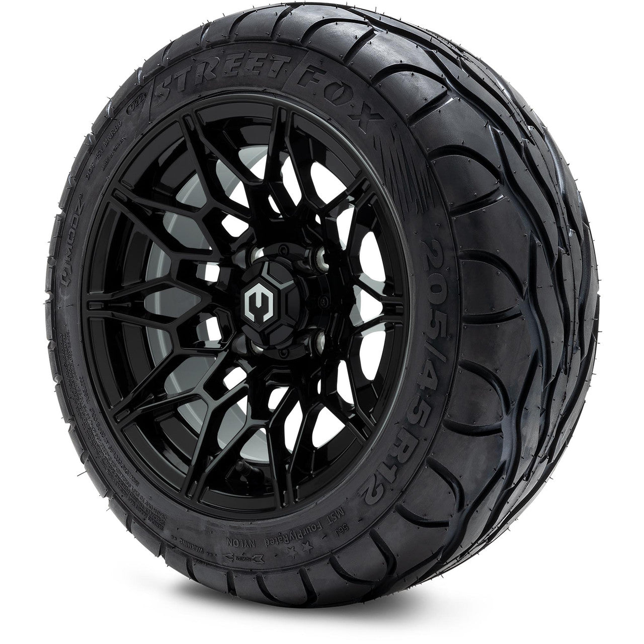 MODZ® 12" Galaxy Glossy Black - LowPro Tires and Wheels Combo