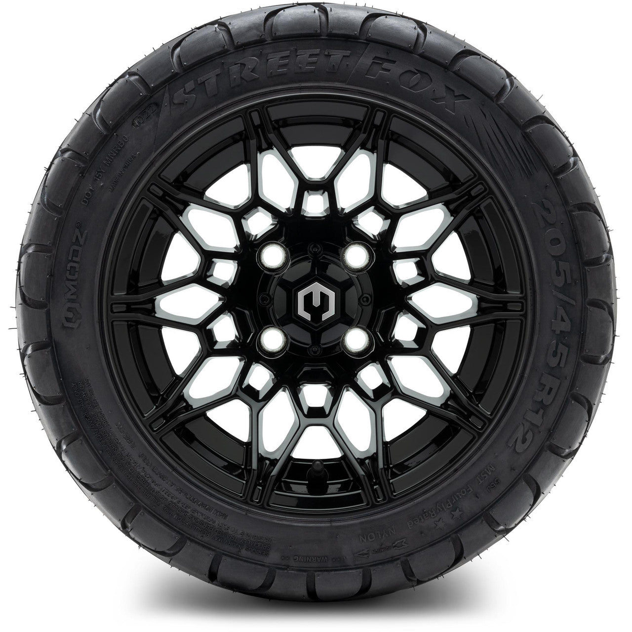 MODZ® 12" Galaxy Glossy Black - LowPro Tires and Wheels Combo
