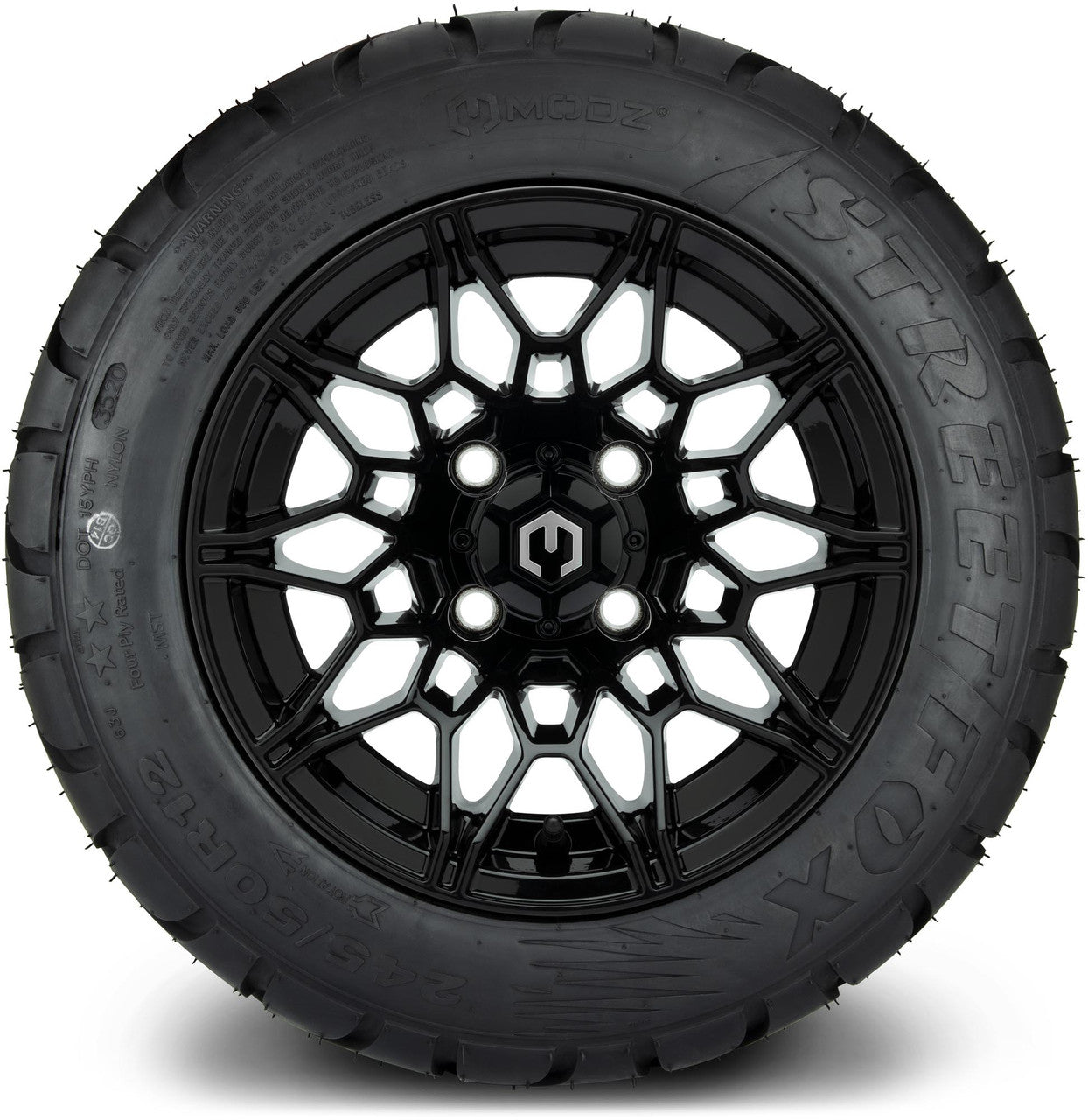 MODZ® 12" Galaxy Glossy Black - LowPro Tires and Wheels Combo