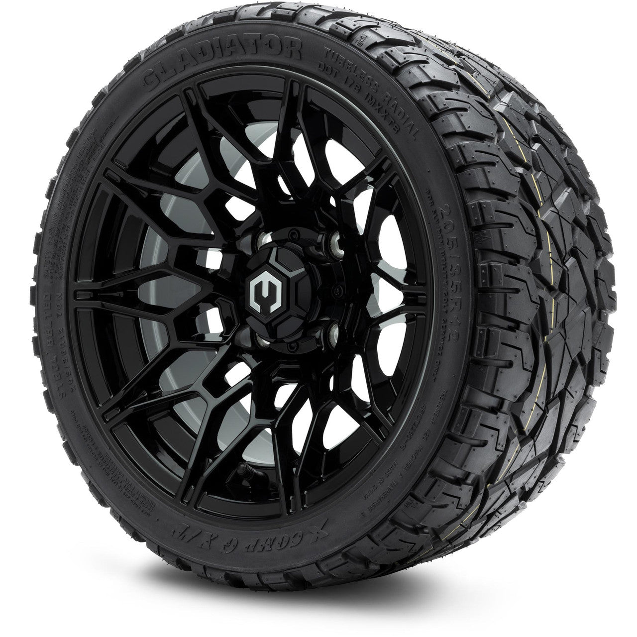 MODZ® 12" Galaxy Glossy Black - LowPro Tires and Wheels Combo