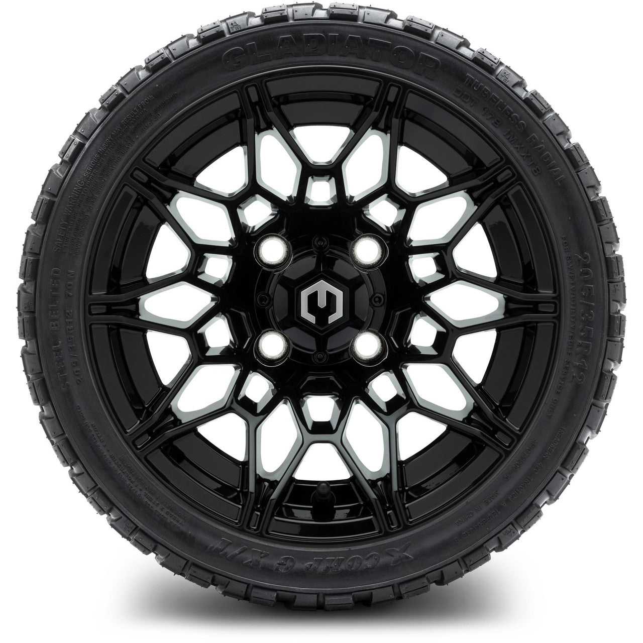 MODZ® 12" Galaxy Glossy Black - LowPro Tires and Wheels Combo