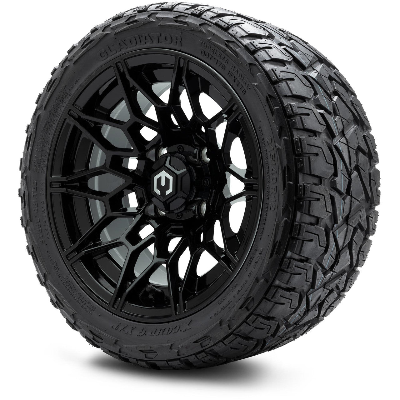 MODZ® 12" Galaxy Glossy Black - LowPro Tires and Wheels Combo