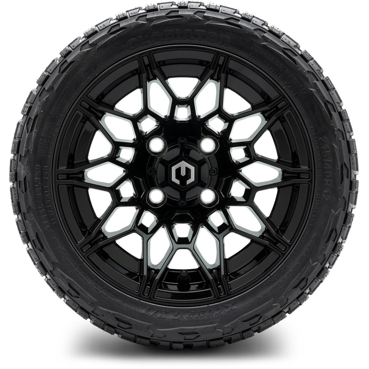 MODZ® 12" Galaxy Glossy Black - LowPro Tires and Wheels Combo