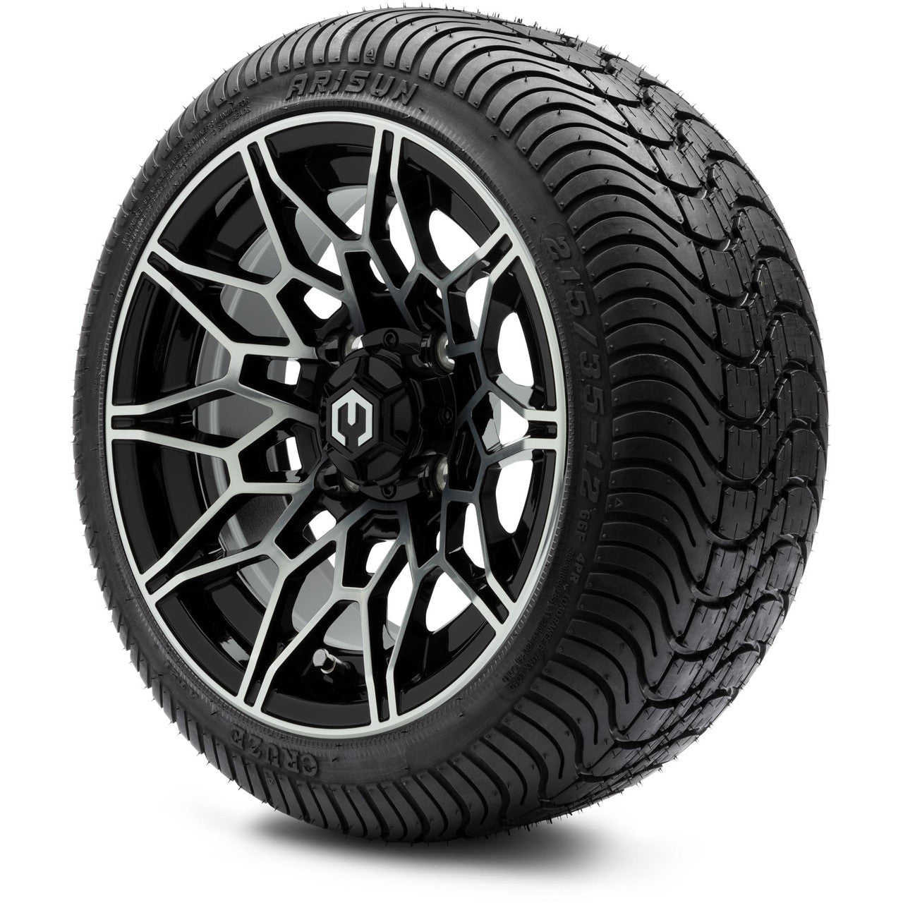 MODZ® 12" Galaxy Machined Black - LowPro Tires and Wheels Combo