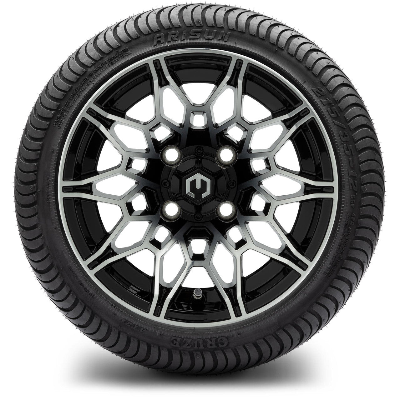 MODZ® 12" Galaxy Machined Black - LowPro Tires and Wheels Combo