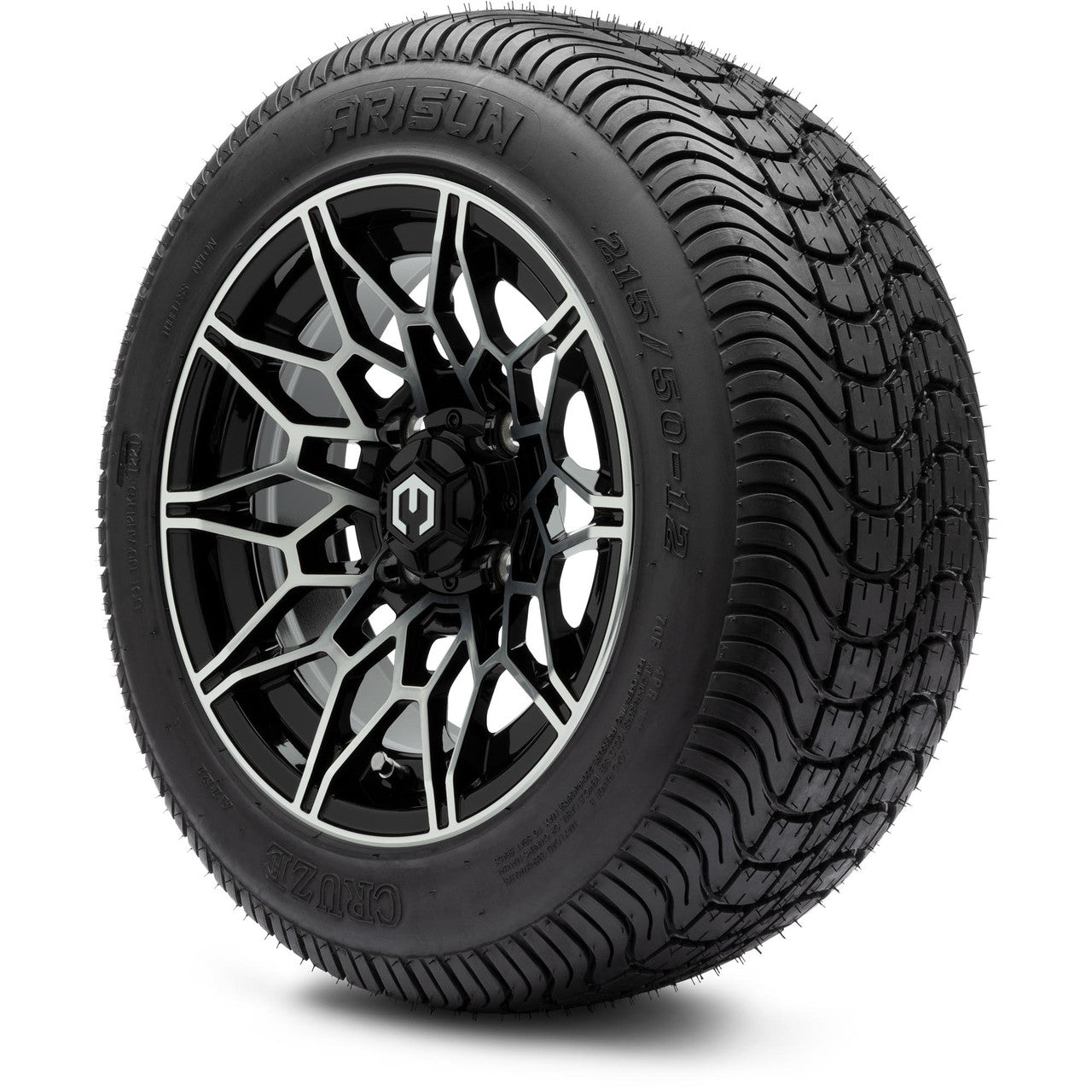 MODZ® 12" Galaxy Machined Black - LowPro Tires and Wheels Combo