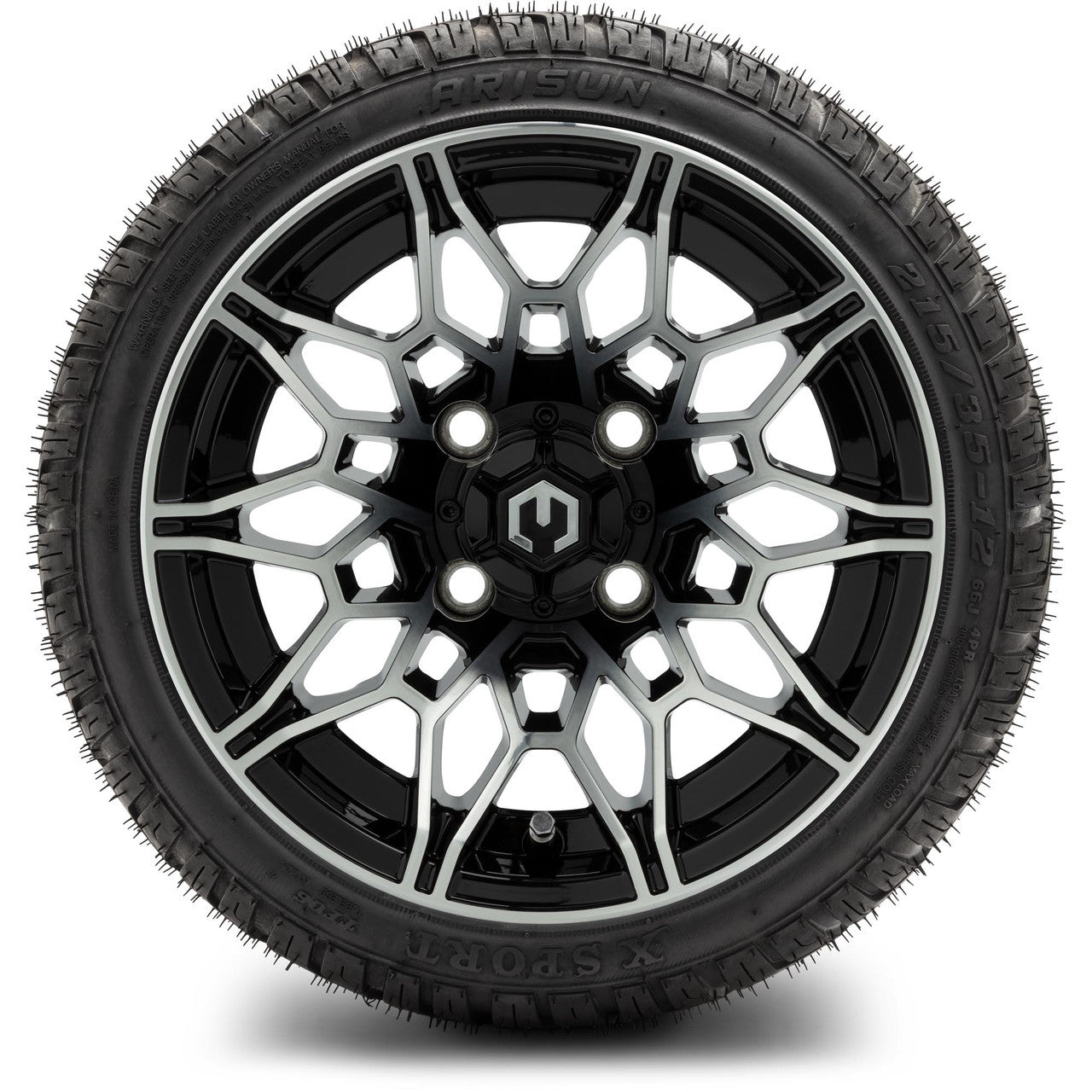 MODZ® 12" Galaxy Machined Black - LowPro Tires and Wheels Combo