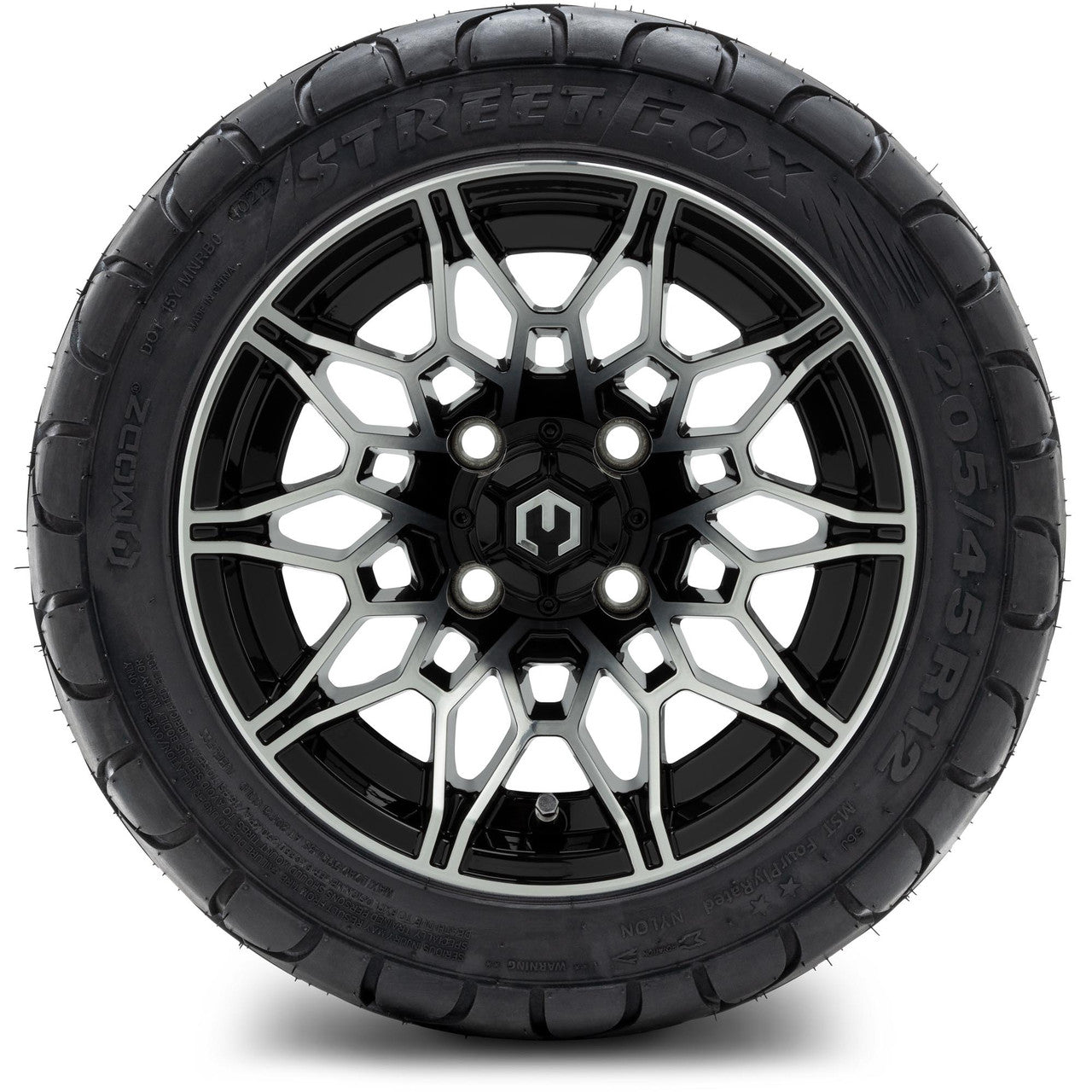 MODZ® 12" Galaxy Machined Black - LowPro Tires and Wheels Combo