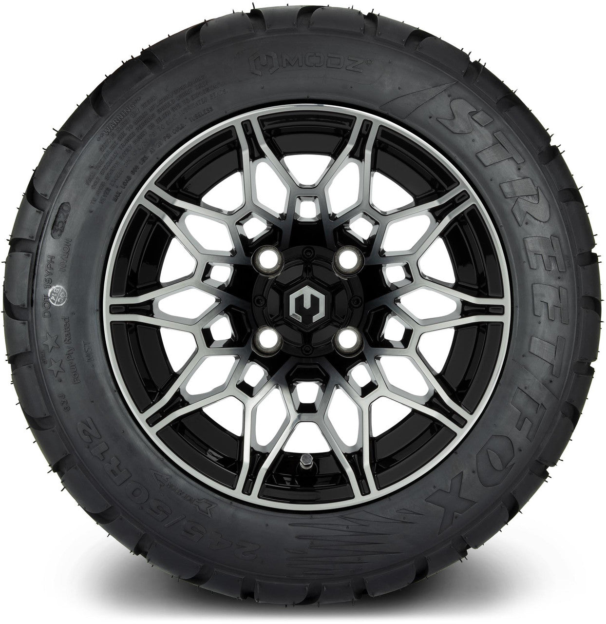 MODZ® 12" Galaxy Machined Black - LowPro Tires and Wheels Combo