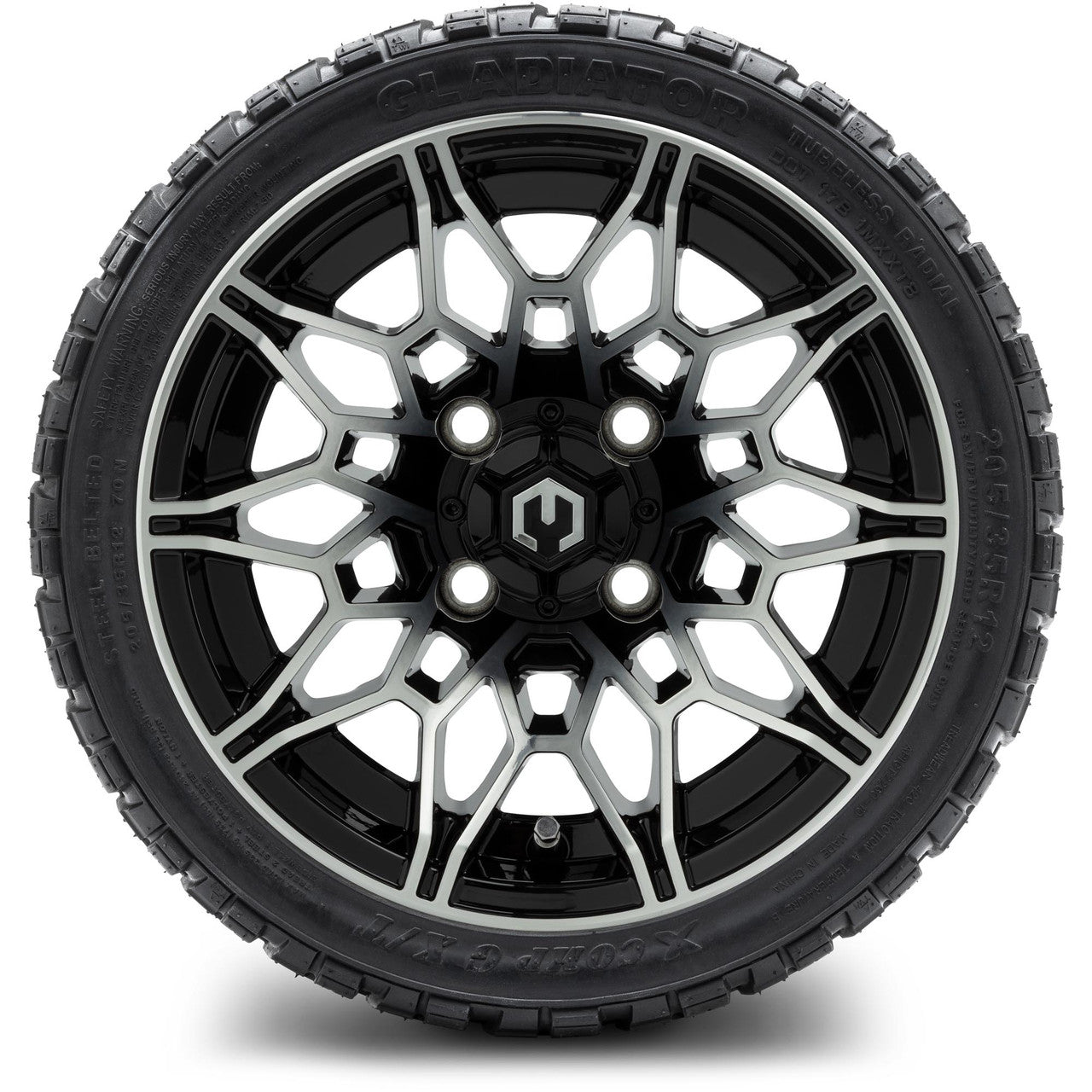 MODZ® 12" Galaxy Machined Black - LowPro Tires and Wheels Combo