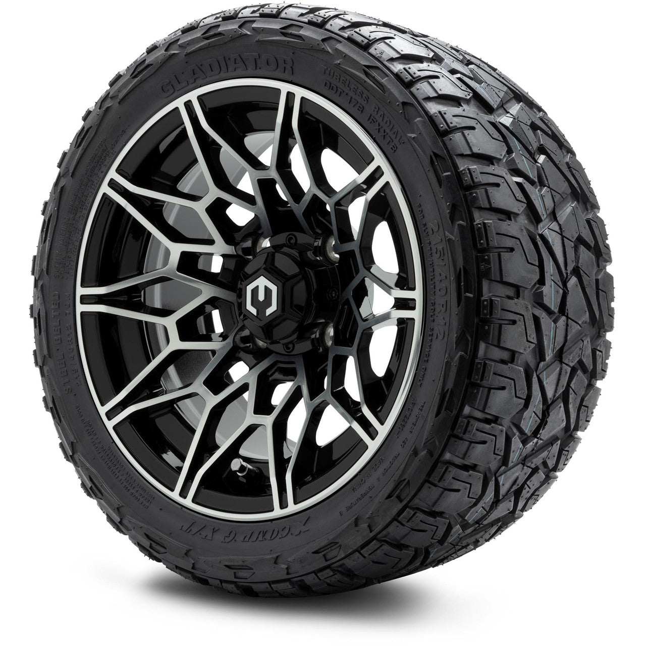 MODZ® 12" Galaxy Machined Black - LowPro Tires and Wheels Combo