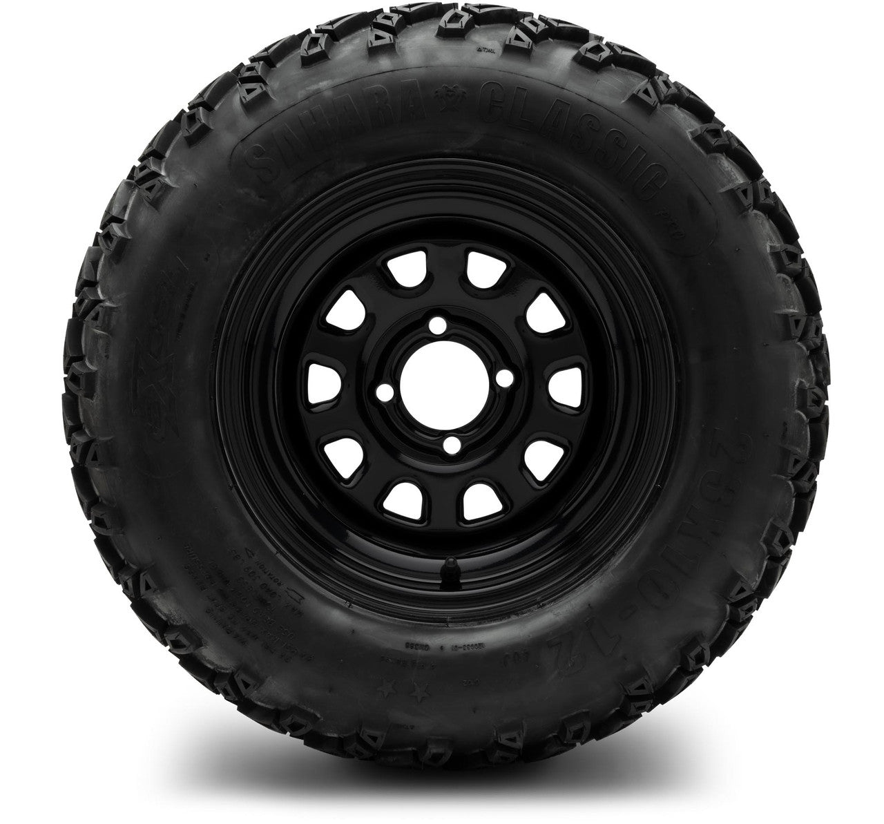 MODZ® 12" Steel D-Window Glossy Black - Lifted Tires and Wheels Combo