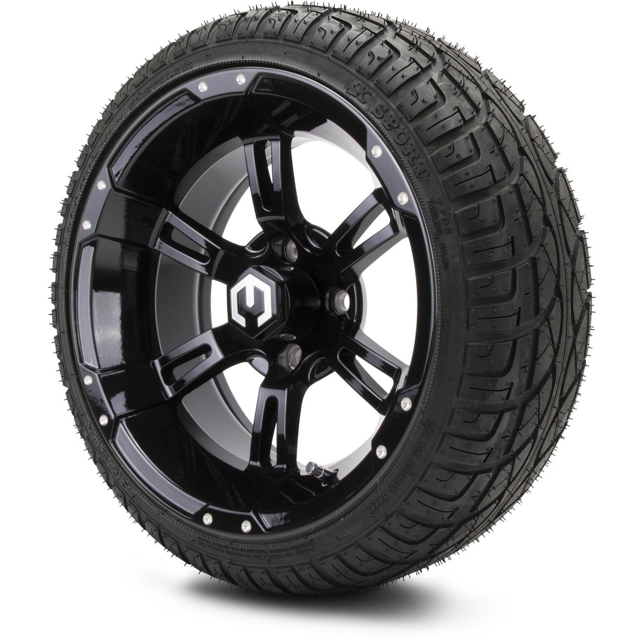 MODZ® 14" Ambush Glossy Black - Low Profile Tires and Wheels Combo
