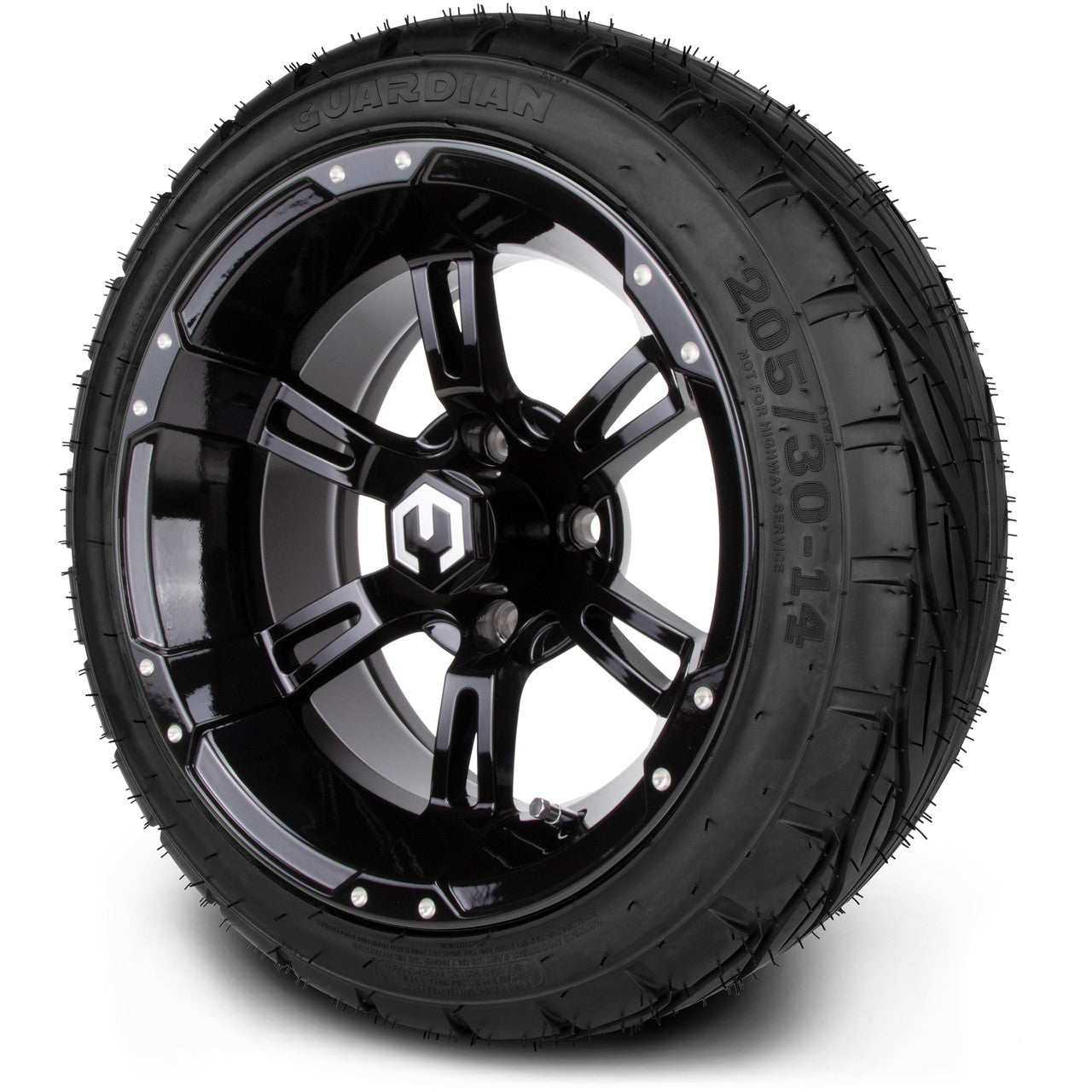 MODZ® 14" Ambush Glossy Black - Low Profile Tires and Wheels Combo
