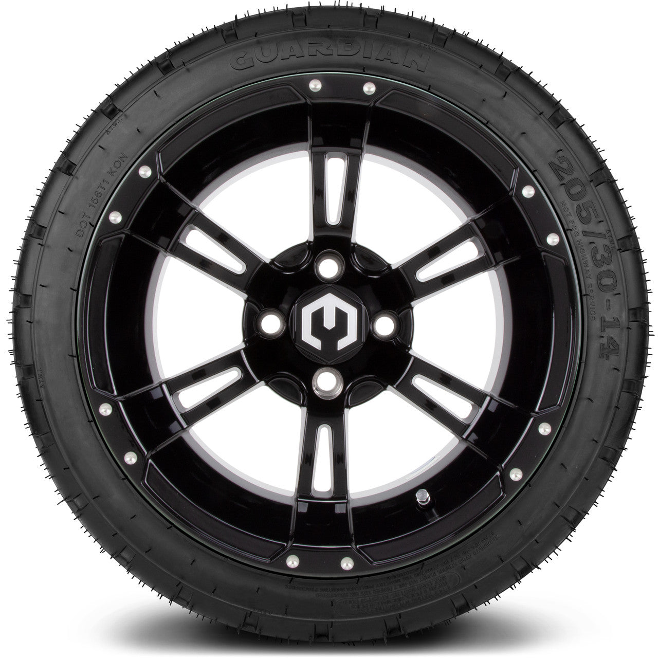MODZ® 14" Ambush Glossy Black - Low Profile Tires and Wheels Combo