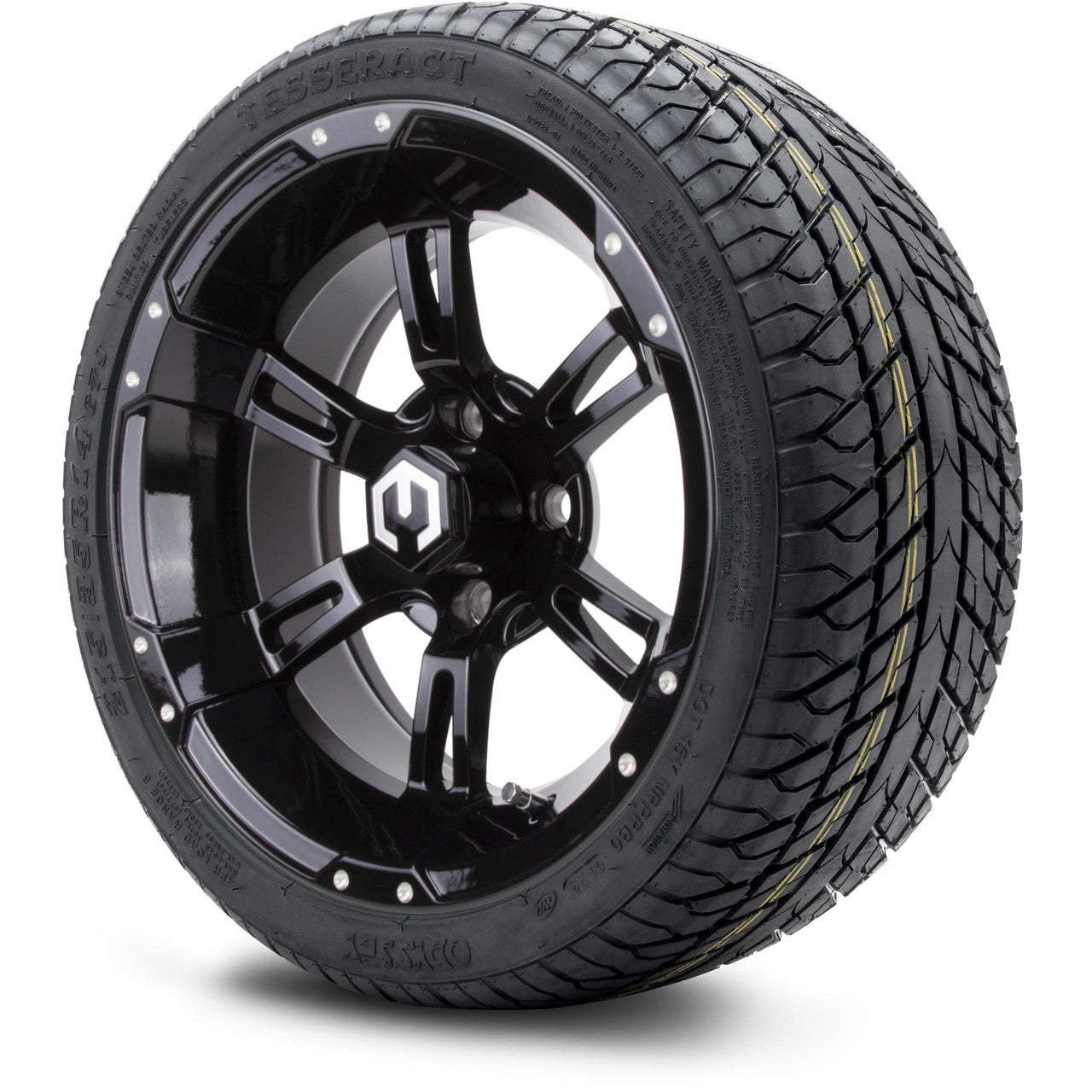 MODZ® 14" Ambush Glossy Black - Low Profile Tires and Wheels Combo